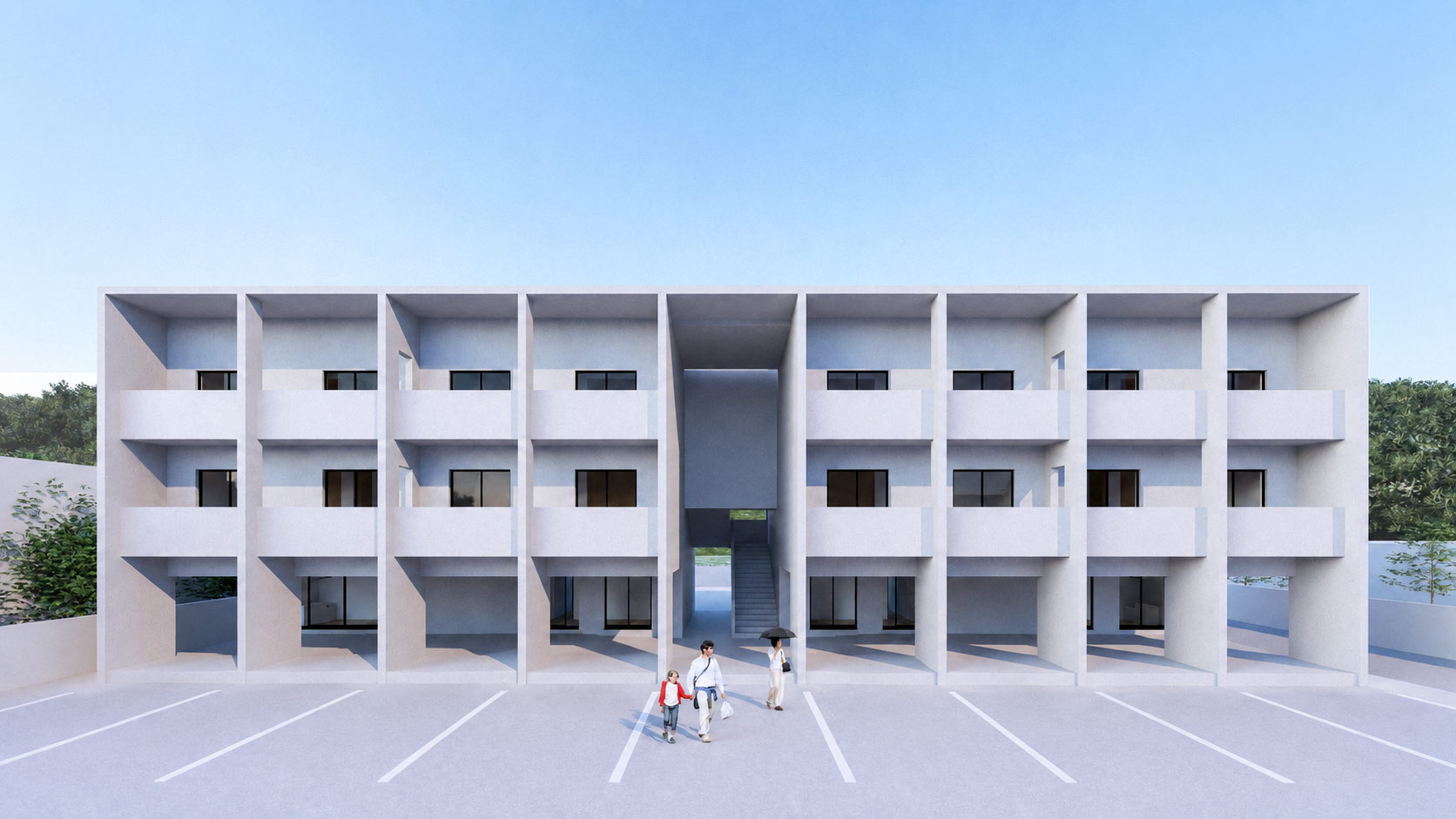 町営団地